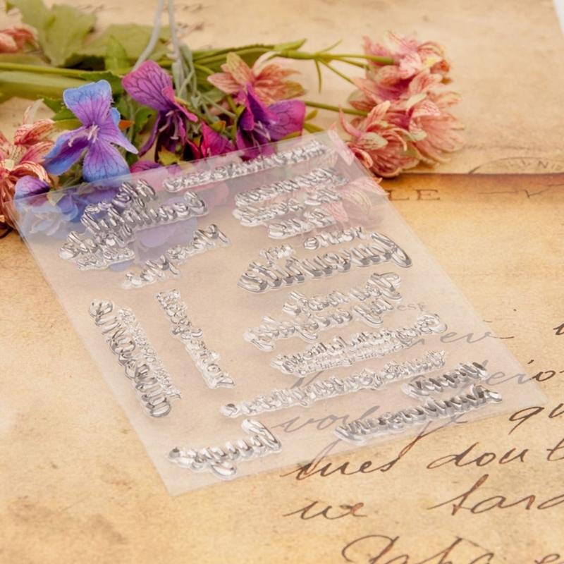 Clear Stamp Congratulations Transparent Seal Stamp Blessing Words Silicone Stamp for Scrapbooking Card Making Decoration