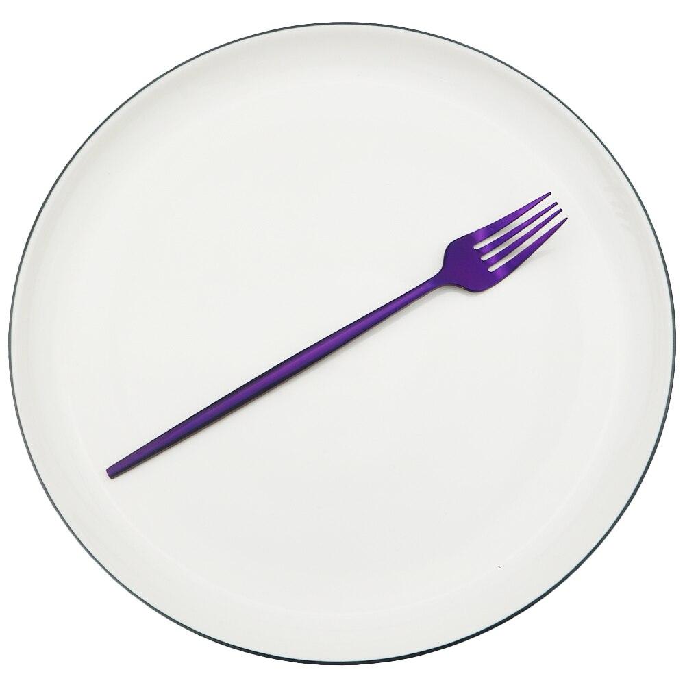 6pcs/Set Black Gold Dessert Fork Set Mirror Stainless Steel Colorful Fork Set Tableware Cutlery Set Home Party Kitchen Tableware