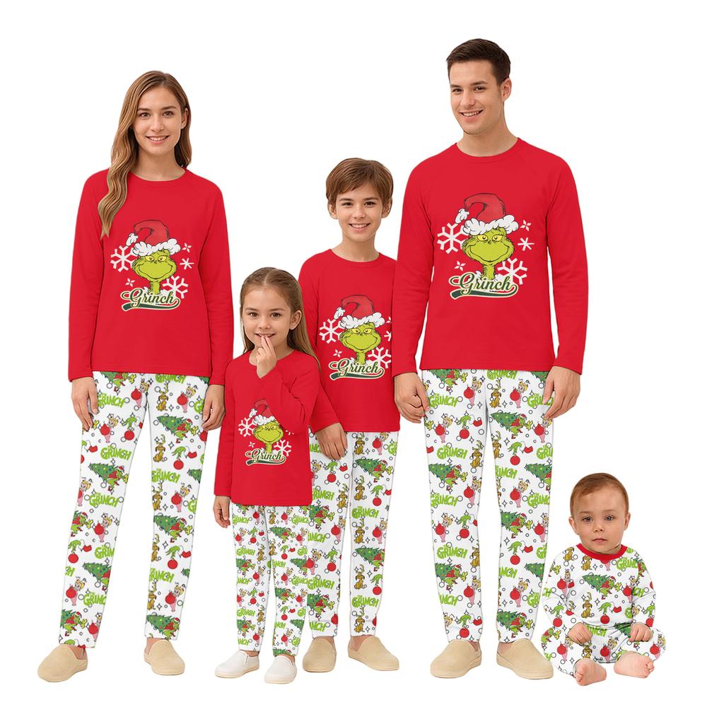 Christmas Day Prints Family Matching Long Sleeve Tops+Pants Set Family Matching Sets