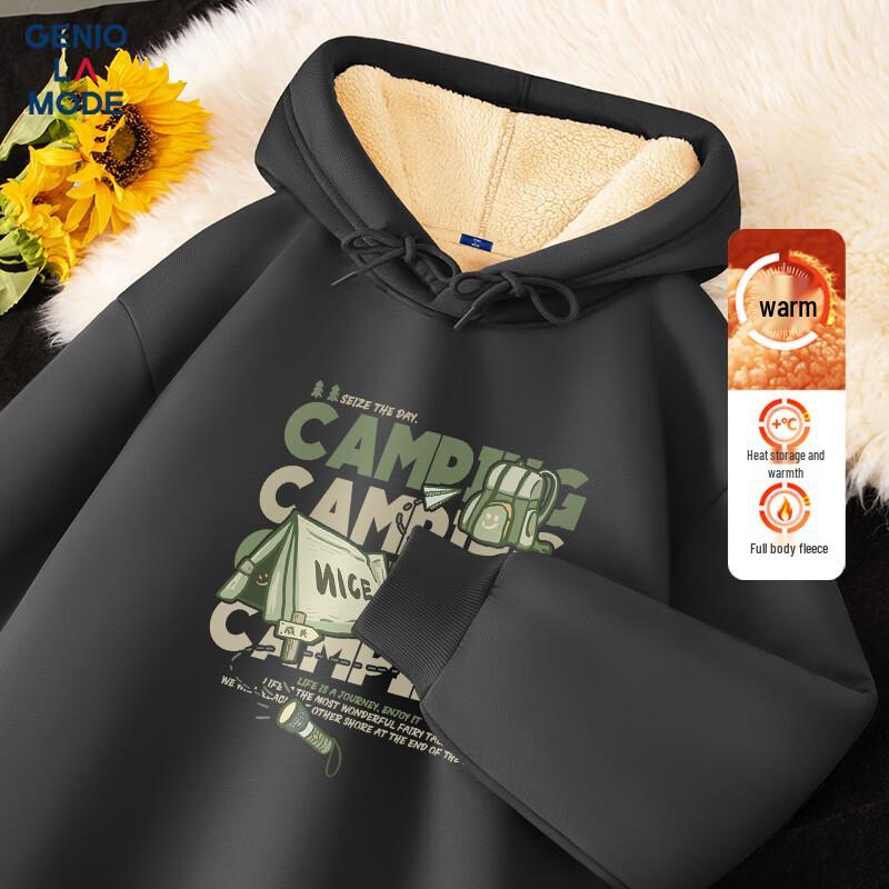 GENIOLAMODE Men's Heavyweight Fleece Lined Hooded Sweatshirt