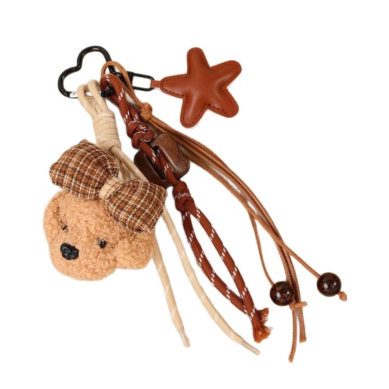 

Braided Rope Keychain Plush Doll Bag Pendant Charm Fashion Backpack Accessories for Handbag,Purse Decorations Gifts 1