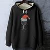 Women's Christmas Print Loose Casual Long Sleeve Hooded Sweatshirt