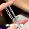 Schmuck, Zarter Basic Mini Dünner Ring 10-Punkt Tennis Diamantarmband, Reiche Familie Tochter Reihe Diamantarmband