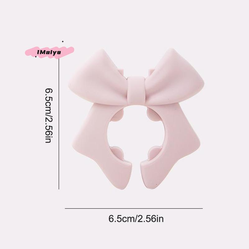 Silicone Bow Spatula Holder Anti-Scalding Utensil Spoon Rest for Pot Clip Bow Shaped Spoon Holder Kitchen Accessory