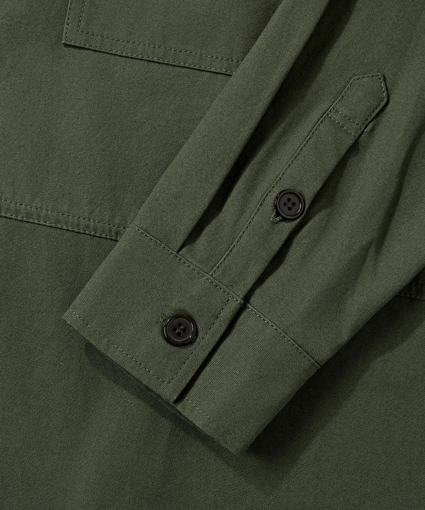 Beodeonteu Oversized Canvas Pocket Patchwork Shirt [Khaki]