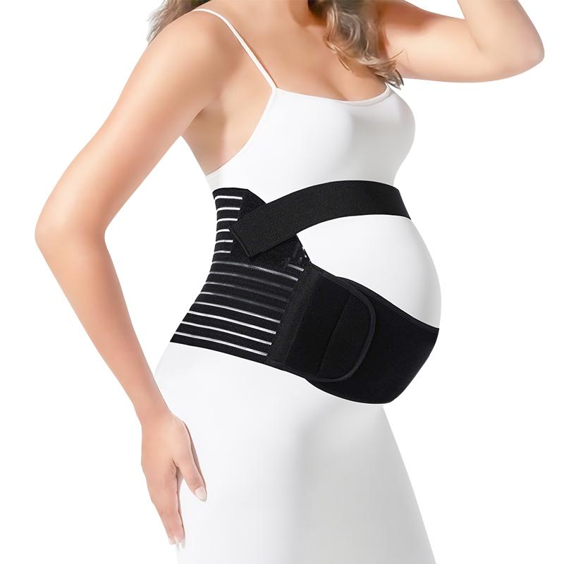 Maternity Belly Band for Pregnancy, Breathable Abdominal & Back Support Brace S чёрный