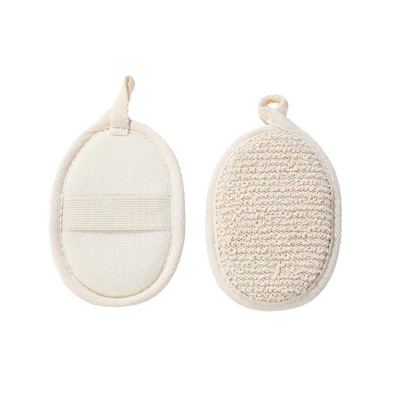 Summer Loofah Bath Scrubber Slices: Cotton & Linen Back Scrubber with Dotted Design