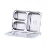 Snack Containers with 3 4 5 Compartments Stainless Steel Lunch Boxes and Clear PP Lids for Travel and Daily Use