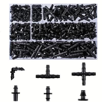 280 Pieces of Barbed Connector Irrigation Accessory Kit Drip Irrigation Pipe Flowerpot Vegetable Garden Lawn Water Pipe Joint