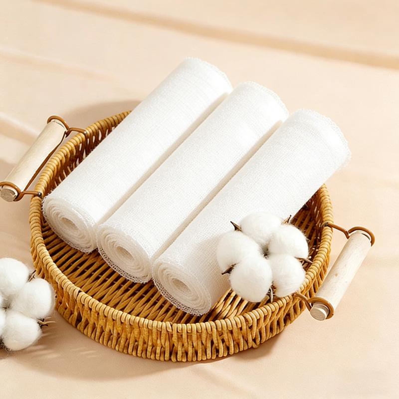 Class A Breathable Pure Cotton Baby Gauze Diaper - Washable, Skin-Friendly, Double Layer Swaddle for Newborns, Pure White.