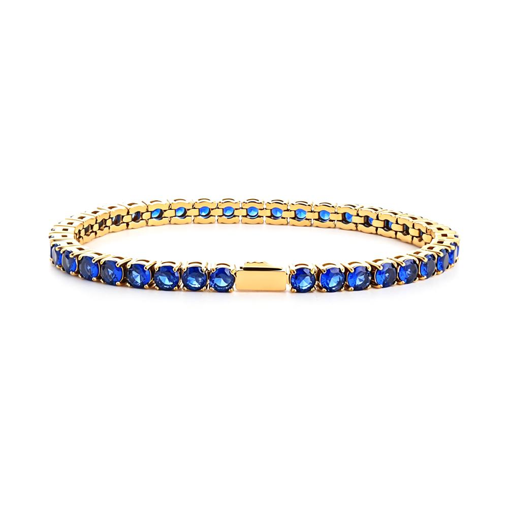 Multi-colored fashionable 4mm wide tennis chain, zircon sparkling hip-hop style exquisite jewelry bracelet for men and women