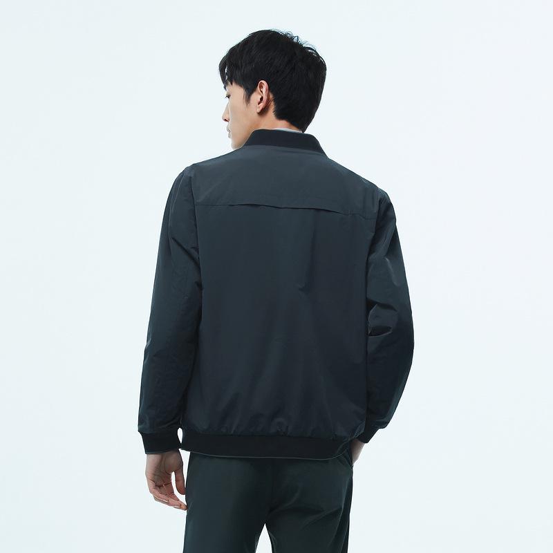 Men's Reversible All-Purpose Jacket - Autumn Workwear Style with Baseball Collar and Pockets