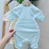 Premium High-Elasticity Cotton Newborn Autumn Pants with Shoulder Opening - Baby Autumn/Winter Clothing