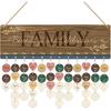 TOARTi Wooden Family Birthday Reminder Calendar Board (15.8''x4.8'' with 100pcs Wood Tags), DIY Birthday Tracker Hanging Plaque, Vintage Family