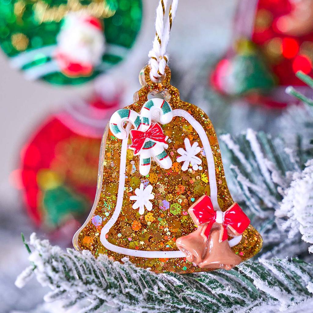 Christmas Ball Bell Pendant Silicone Mold DIY Round Keychain Jewelry Molds Epoxy Resin Plaster Crafts Christmas Tree Decor