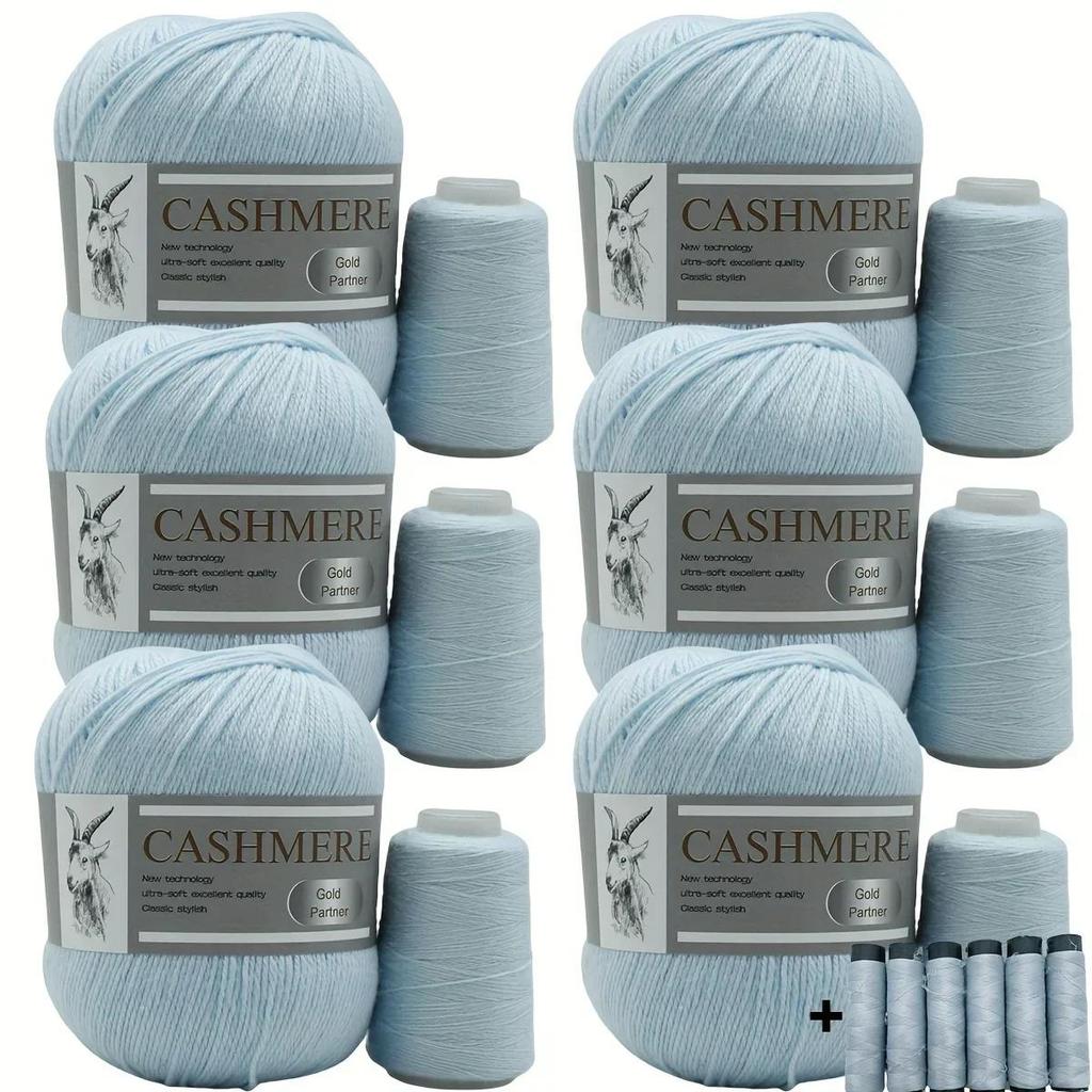 6 Pcs Cashmere Blend Yarn Worsted Weight Bundle for Coats Machine Washable Ultra Soft Knitting Crochet Yarn DIY Crafts