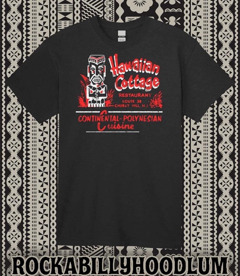 

Retro Tiki Art Tee T Shirt Bar Mug Polynesian Restaurant Hawaiian Cottage NJ XL