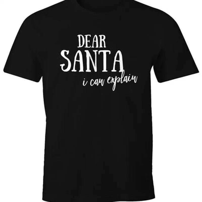 Unisexs Dear Santa I Can Explain Fun Tshirt Christmas Moonworks