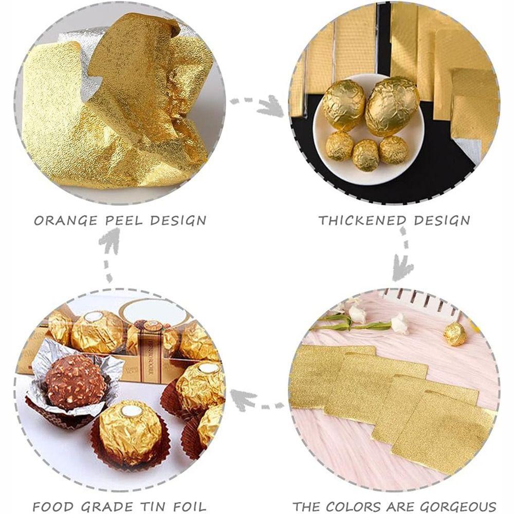 Quadratische Folien-Süßigkeitenwickler Goldene Süßigkeitenverpackungspapier Neues Aluminiumfolienpapier DIY-Dekorationen