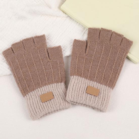 Fingerless Gloves for Women Men Winter Knitted Half Finger Gloves Soft Stretchy Warm Mittens for Working Typing Writing Running