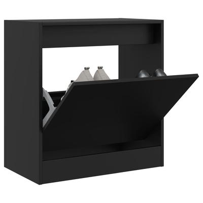 Vidaxl Shoe Cabinet, Black, 60X34X63.5 Cm, Wood-Based Material