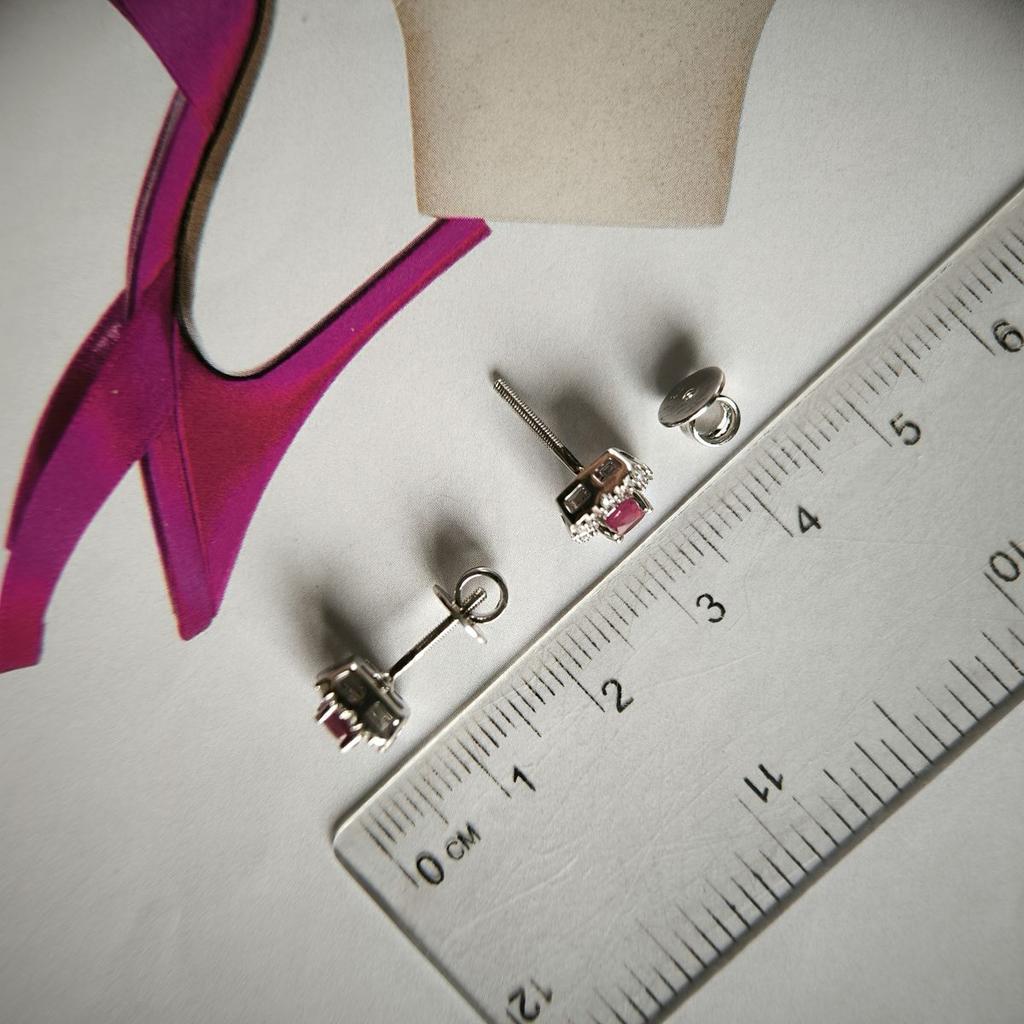 Серебряные серьги с натуральным рубином 1.045ct (2187868)