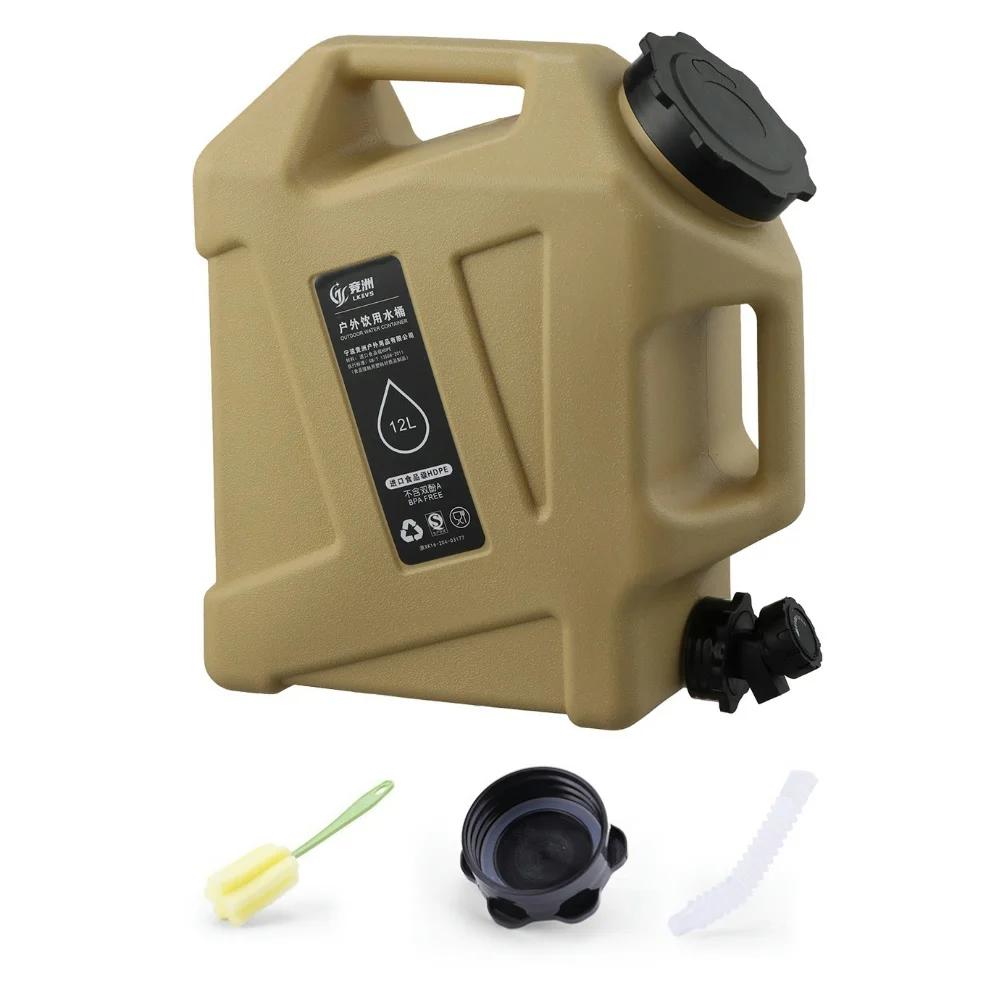 12L Outdoor Water Bucket Large-Capacity Portable Camping Water Bag Container with Faucet Driving Water Tank for Picnic Hiking