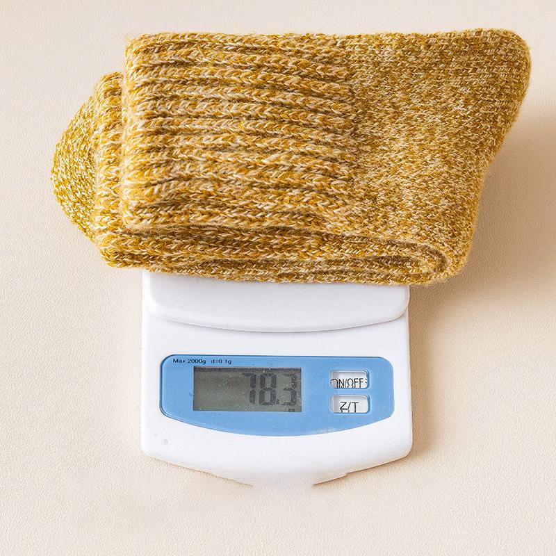 5 Par / Zestaw Damskie Super Grube Skarpety Wełniane w Jednolitym Kolorze i Grube Ciepłe Skarpety Frotte