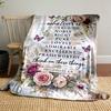 Floral Inspirational Quote Blanket DesignFlannel Blanket for Bedroom, Living Room, Sofa, and Nap