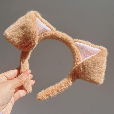 Weiches Plüsch Hundeohren Stirnband Niedlich Cartoon Frauen Mädchen Kinder Party Festival Fantastische Haaraccessoires Fellige Tierohren Haarband