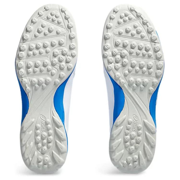 Asics Calcetto Bequem Schlicht TF (Gummistollen) Fußballschuhe Herren Fußballschuhe Weiß Blau 1113A038-101