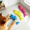 Gummi Knochen Hundespielzeug Fischgrätenform Hundekauspielzeug Zahnpflege Spielzeug für aggressive Kauer Interaktives Training Apportieren