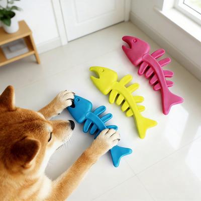 Hueso de Goma para Perro Juguete Forma de Espina de Pescado Juguete para Masticar Perro Juguete Limpieza de Dientes para Masticadores Agresivos Entrenamiento Interactivo Buscar