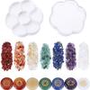 CrystalTears 7 Chakra Kristallsteine, Natürliche Reiki Heilkristalle mit eingravierten Chakra-Symbolen, Trommelpoliertes Chakra-Stein-Set