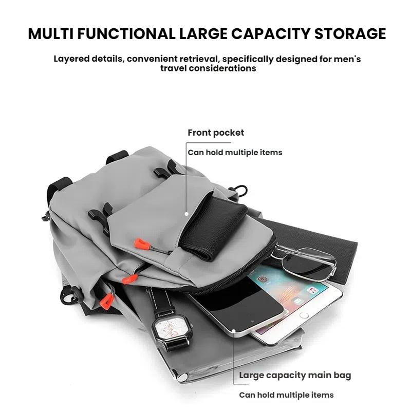 Men's Chest Bag Multi Functional Outdoor Shoulder Bag Adjustable Strap Large Capacity Daily Sports Walking Crossbody Bags