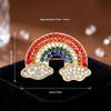 Korean Style Rainbow Cloud Brooch Inlaid Colorful Rhinestone Lapel Pin For Women Clothing Bag Diy Decoration Jewelry Accessories