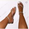 New large size women's shoes rhinestone outer sandals women's toe flat sandals sandals
