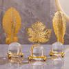 Fine Craftsmanship Crystal Ball Table Decoration Metal Leaf Crystal Ball Collectibles  Office
