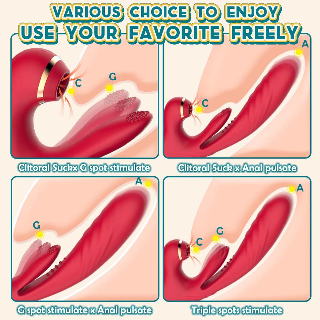 3 In 1 Vibrator for Women Dild Tapping Heating Clitoris Sucker Stimulator Vagina Masturbators Prostate Massager Adults Sex Toys