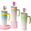 1PC Pink Letter PVC Straw Covers Cap Compatible For Most 30&40Oz Cup 10mm Straw Toppers Reusable Splash Proof Straw Caps