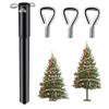Christmas Tree Height Extender Iron Christmas Tree Base Extension Rod with 3 Fixing Screws for 0.5-1.25 Inch Tree Poles