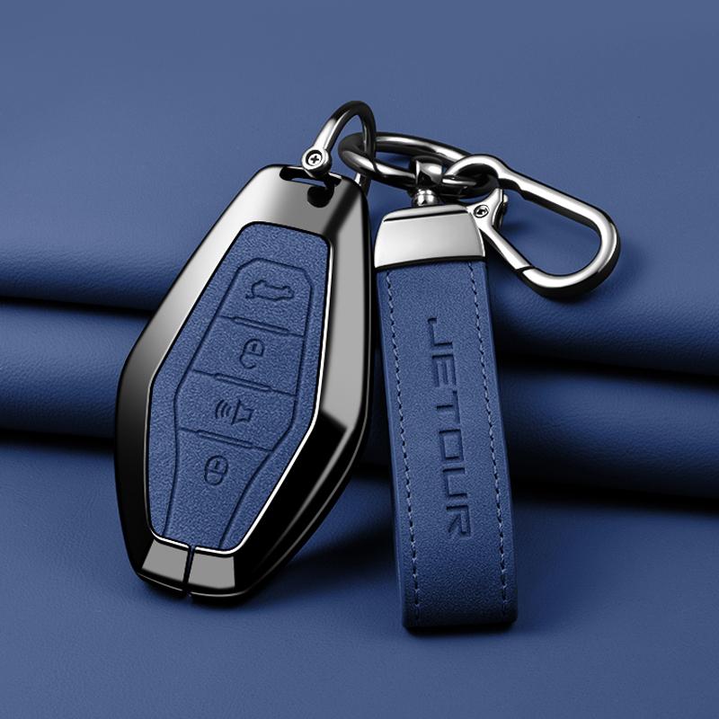 Zinc Alloy Leather Key Cover For Chery Jetour X70 X90 X95 X70Plus X70M X90Plus X95Pro Keychain Car Keychain Accessories