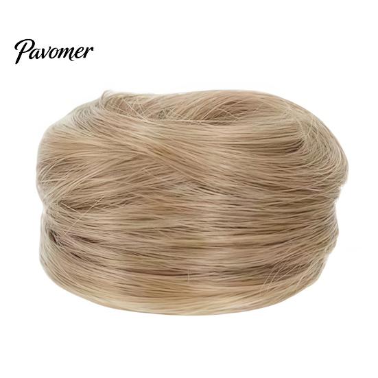 Natural Looking Bun Extension Women Hairpiece with Hair Tie, Straight Instant Volume Extension, Synthetic Updo Chignon Ponytail Scrunchies Scrunchie