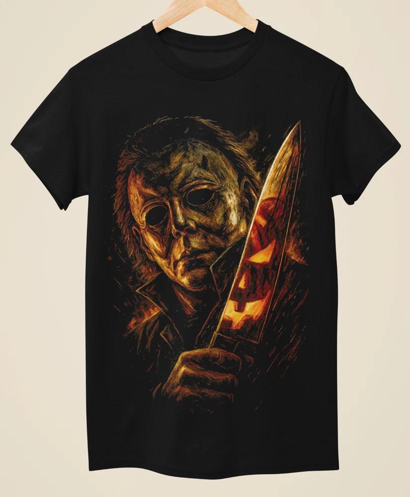 Michael Myers Knife Pumpkin JackOLantern Inspired By Halloween TShirt H0021 S