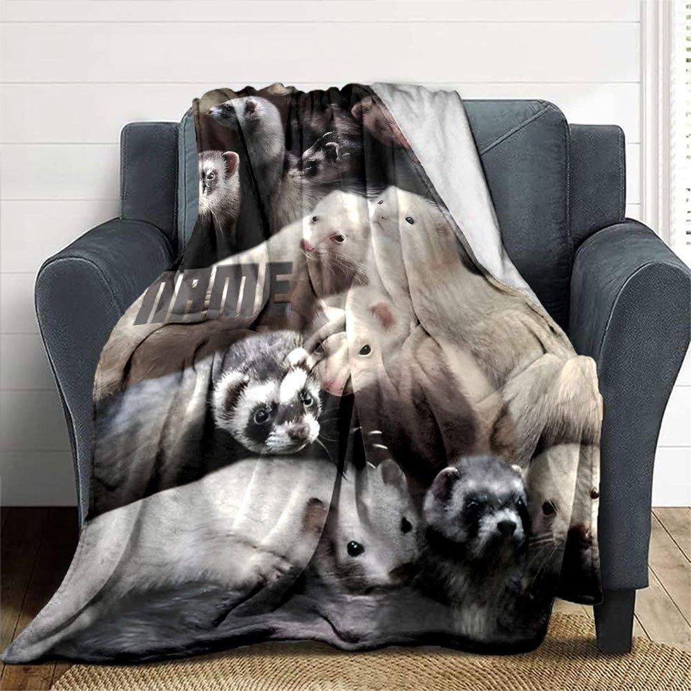 Ferret Home Customize Your Name Blankets Soft Lightweight All Season Multi Use Blanket For Picnic Sofa Office Bed Living Room Perfect Gift For Friends