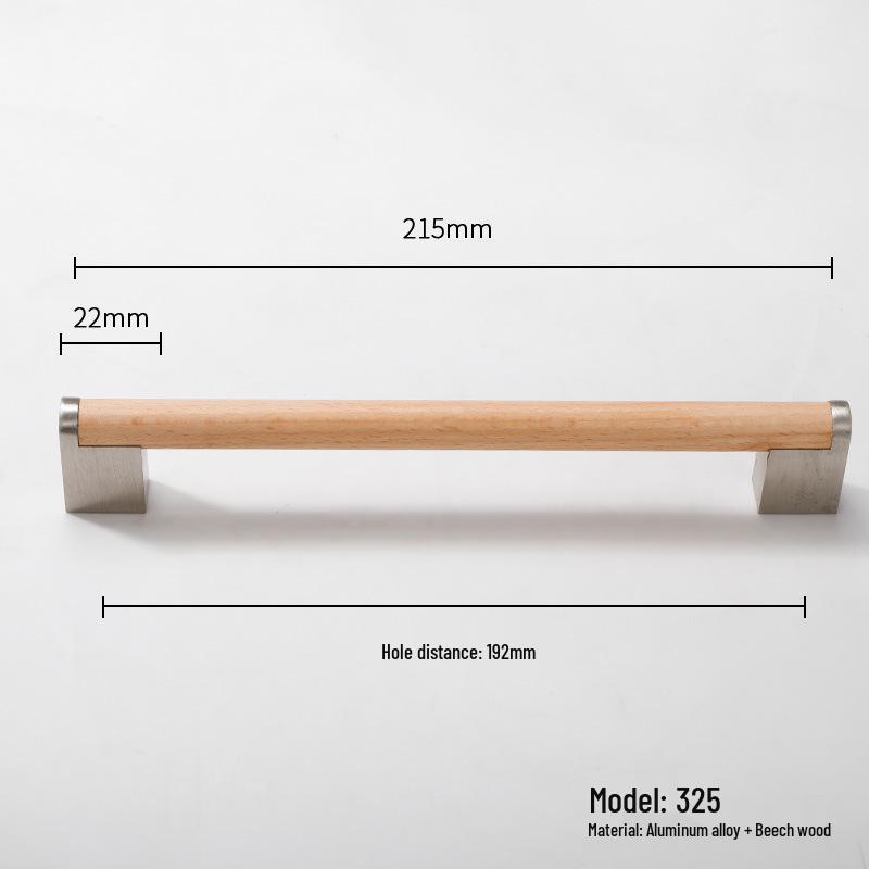 Maniglia per armadio minimalista giapponese in legno massello con impugnatura in noce