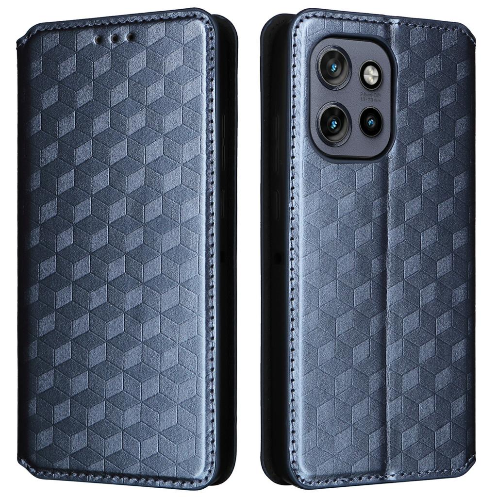 For Motorola Thinkphone 25 5G/Edge 50 Neo 5G/Moto S50 5G Wallet Case Rhombus Imprinted Leather Phone Cover