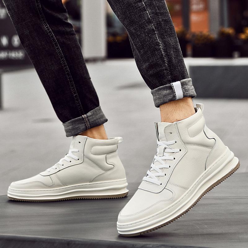 Fashion boots for men genuine leather fashion shoes cowboy leather boot outdoor handsome motorcycle botas man plush warm snow boots