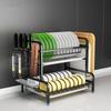 New Stainless Steel Drain Kitchen Cutlery Rack Drying Tableware Tray Drain Cupboard Storage Box Rack Dish Drying Rack