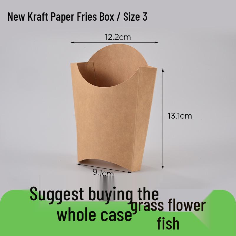 Disposable Kraft Paper French Fries and Snack Box